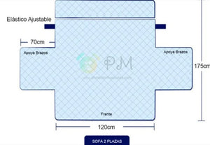 CUBRE SOFÁ DE 2 PUESTOS